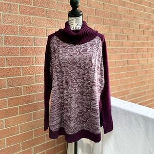 Jason Maxwell Purple Turtleneck Chunky Sweater